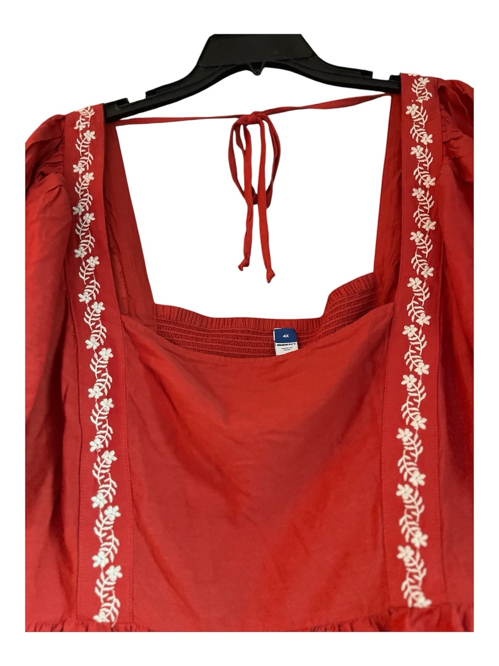 Old Navy Red Embroidered Peasant Tunic Top Size 4X Plus Size Fashion - Picture 3 of 8